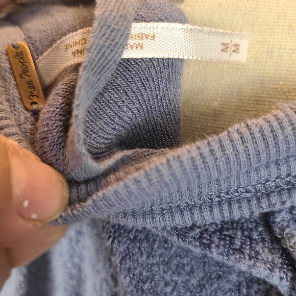 Free People Take it Off Textured Pullover Sweater -M - Picture 7 of 7